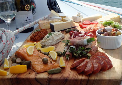 Antipasta Platter - Delicious cuisine served on our luxury yacht charters